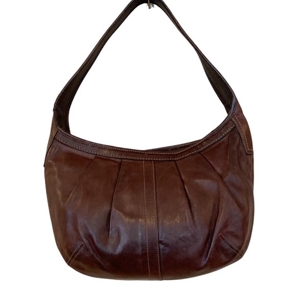 Coach Handbags - Coach Ergo Pleated Brown Leather Hobo Shoulder Tote Bag E0882-12235